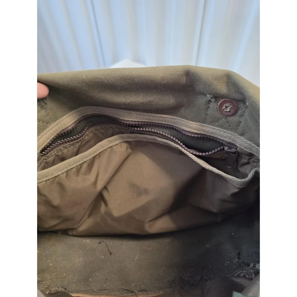 Duluth Pack Messenger Bag Mens Medium Green Canvas Leather Crossbody Shoulder